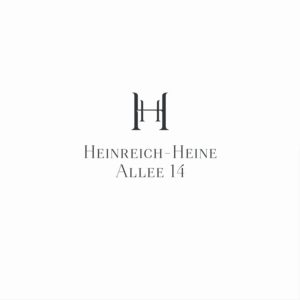 abstract logo combined with street adress: Heinreich-Heine-Allee 14 | Logo Design by The Seventh Key Magic