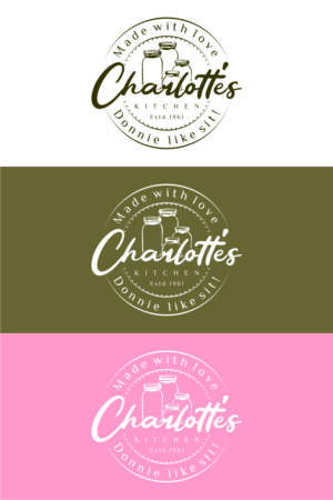 Made with love.  Charlotte's Kitchen.  Donnie likes it!   Estd. 1961. | Logo Design by R16