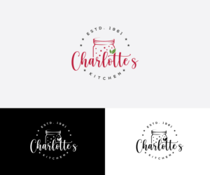 Made with love.  Charlotte's Kitchen.  Donnie likes it!   Estd. 1961. | Logo Design by step forward 2