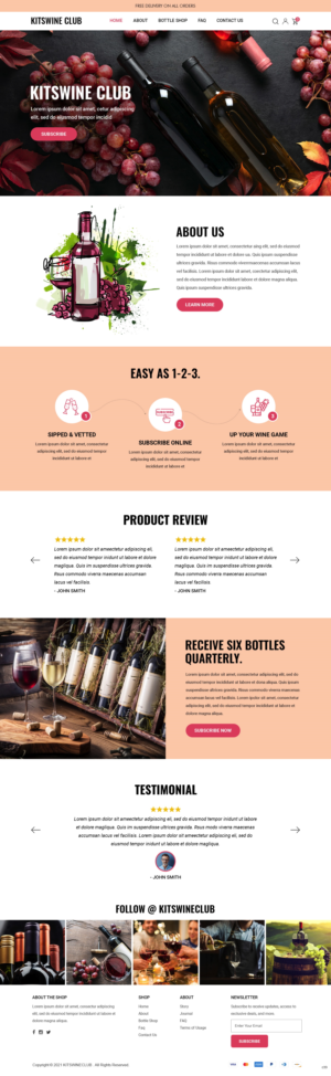 Kits Wine Club is a new subscription based wine club in need of a logo and website | Web Design by pb