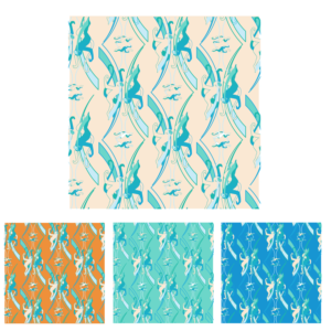 Repeat pattern for print on scarves | Illustration Design by Wanda.G