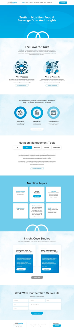 Nutrition data company website needs a new look | Web Design by Reimagine