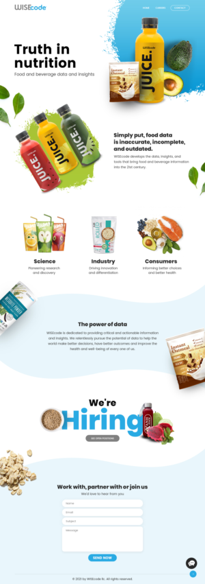 Nutrition data company website needs a new look | Web Design by nzdesigners