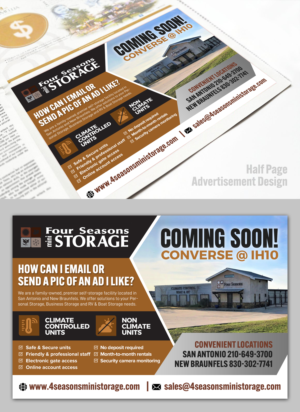 Four Seasons Mini Storage - Ad for half Page  | Flyer Design by SAI DESIGNS