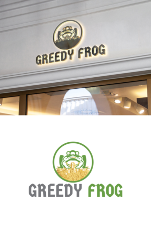 Nothing in the logo itself. But name is greedy frog. | Logo Design by Aaaron