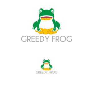 Nothing in the logo itself. But name is greedy frog. | Logo Design by Graphic Bricks