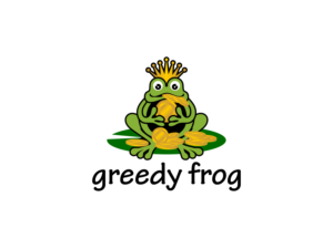 Nothing in the logo itself. But name is greedy frog. | Logo Design by BNdesigner