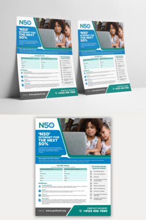 Flyer: helping to close the Global Digital Divide- N50 project.  | Flyer Design by ZeneFashions