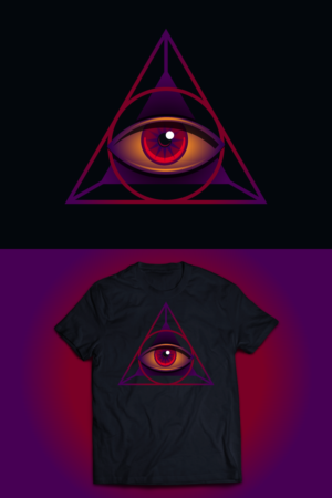 Hamsa Evil Eye and Pyramid T-shirt | T-shirt Design by mithunpopey