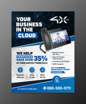 4X-Tech VoIP COMMERCIAL PHONE FLYER | Flyer Design by ecorokerz