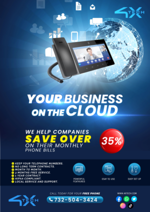 4X-Tech VoIP COMMERCIAL PHONE FLYER | Flyer Design by HeshanKavinda