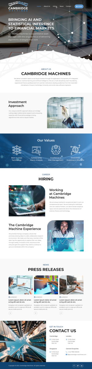 Website design for Cambridge based systematic hedge fund | Web-Design von Starlyn DS