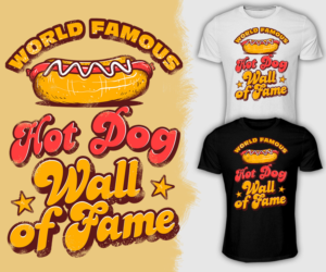 Hot Dog Hall of Fame T | T-shirt Design by Falih A