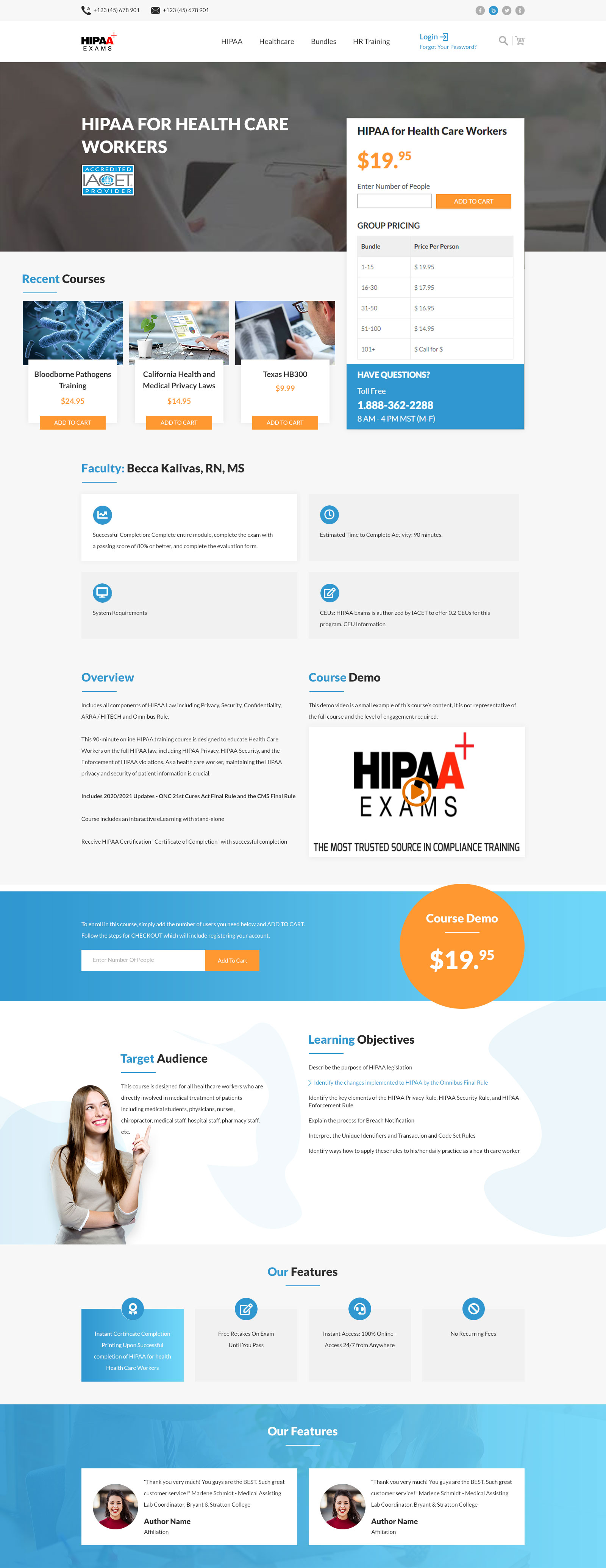 Web Design by ButtonCreative for HIPAA Exams | Design #27267295