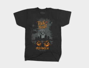 Opening Halloween madness, unique designs. | T-shirt Design by Ena