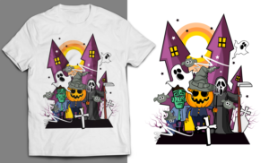 Opening Halloween madness, unique designs. | T-shirt Design by SAI DESIGNS