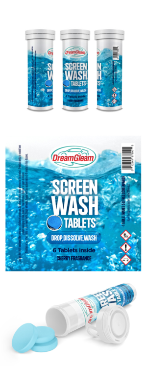 Design for Screen Wash Tablet Tube New product | Graphic Design by Sergio Coelho