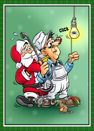 Funny Christmas Card for Pest Control Company | Greeting Card Design by David Harston