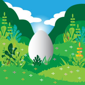 Egg and landscape illustration | Illustration Design by dskyvbc