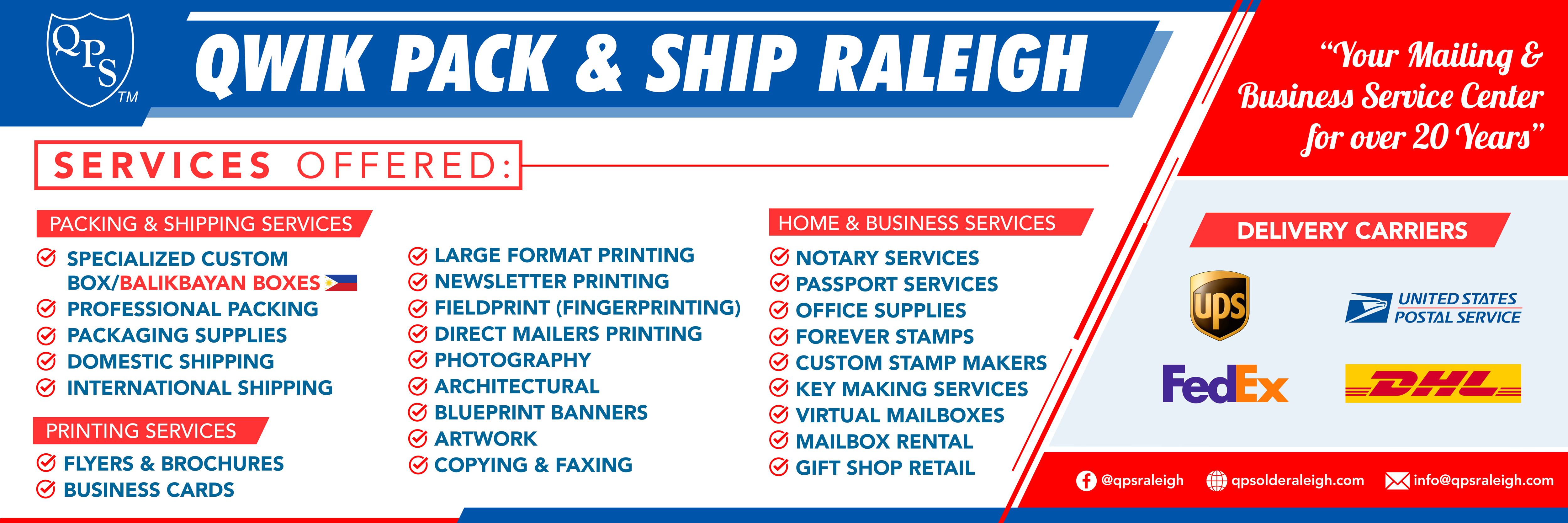 Graphic Design by chipchip15 for Qwik Pack & Ship Raleigh | Design #27329065