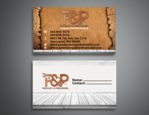 P&P Repair and Remodel general contracting business card design | Business Card Design by Harshan