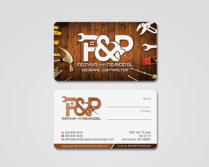 P&P Repair and Remodel general contracting business card design | Business Card Design by MDesign