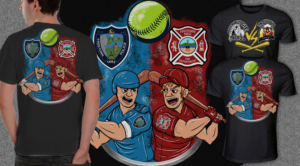 Police VS. Fire Softball Game t shirt | T-shirt Design by Falih A