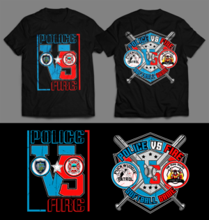 Police VS. Fire Softball Game t shirt | T-shirt Design by SAI DESIGNS