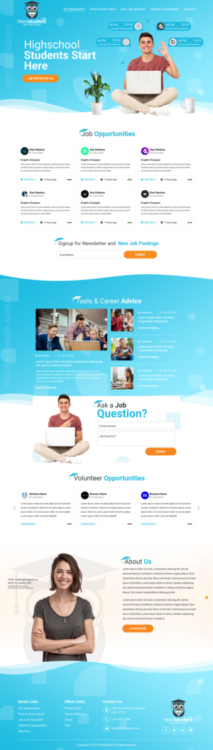 Job site for hiredstudent.com | Web-Design von Titan Eagle