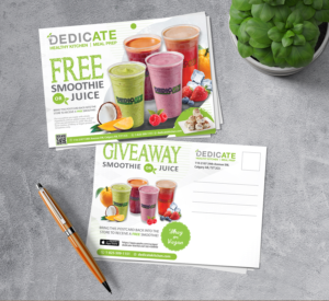 FREE Smoothie or Juice Giveaway for Healthy Restaurant | Postcard Design by alex989