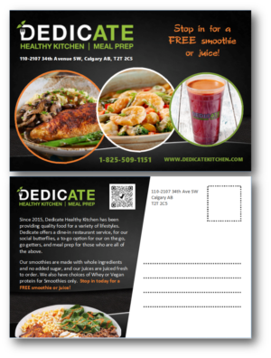 Postcard Design by citygirl17 for DEDICATE Healthy Kitchen | Design #27354379