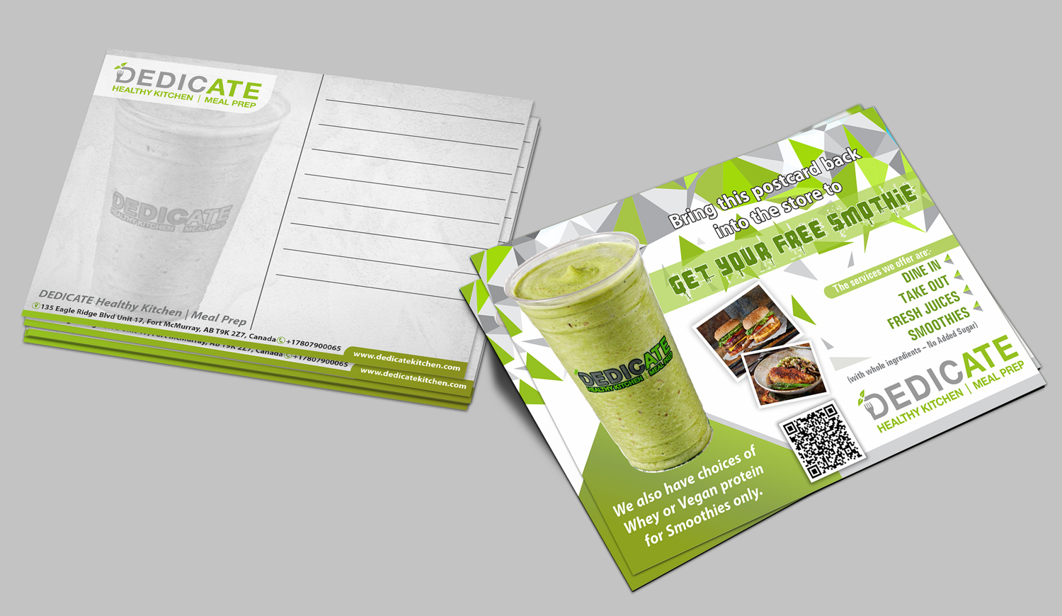 Postcard Design by Petter Goms for DEDICATE Healthy Kitchen | Design #27365460