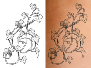 Tatouage minimaliste vegetal musical | Tattoo Design by kaiser77