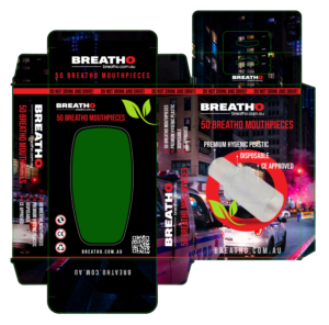 50 Breatho Mouthpieces box design for breathalyser device | Grafik-Design von BuntarBG