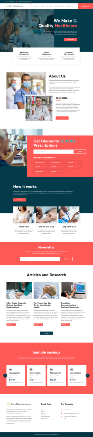 RX Pharmaceutical Coupon Professional Website | Web-Design von Hazan Shaw