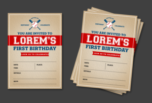 Baseball Themed Birthday Invitation | Invitation Design by Graphic Storm