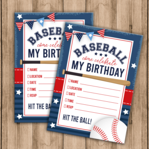 Baseball Themed Birthday Invitation | Invitation Design by AdriQ