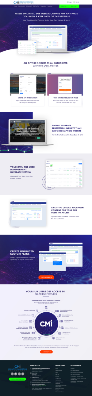 Lead Generation Landing Page Design For Marketing Agency's New White Label Product