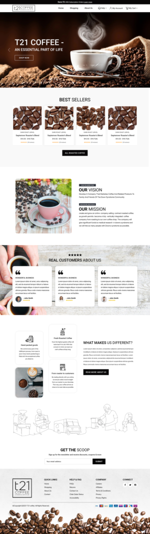 Website T21 coffee | Web Design by Titan Eagle