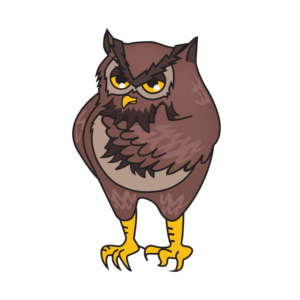 Owl Mascot (in cartoon or comics style) in 6 different situations | Graphic Design by MNM