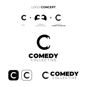 It can just be an image. No text. Or it can use the brand name - Comedy Collective, or can be a combination of both. . | Logo Design by Afnan_86