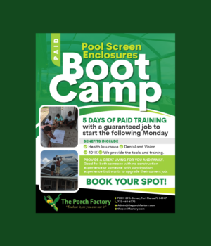 Pool Screen Enclosure Building a Career  Boot Camp! | Flyer Design by Benson M.