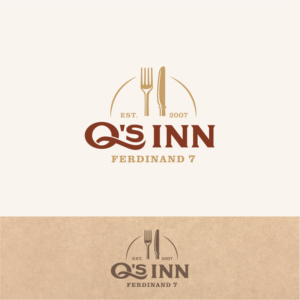 Q's Inn, Ferdinand 7 (Ferdinand 7 is the street name and number) | Logo-Design von design.picnic