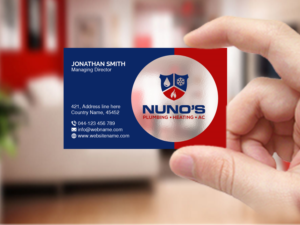 Nuño's Plumbing, Heating, and AC Buisness card | Visitenkarten-Design von Creations Box 2015