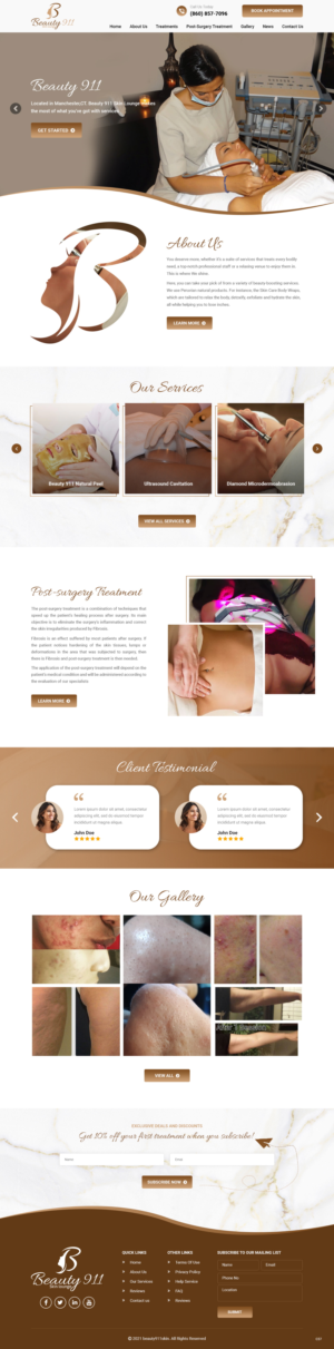 Wix-Design von pb für Beauty 911 LLC | Design: #27529430