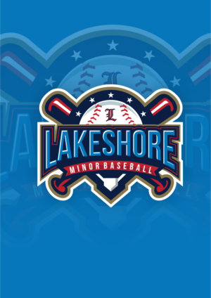 Lakeshore  (where Potomac is) Minor Baseball (where baseball club is) | Logo Design by alok bhopatkar