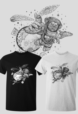 A Small  Bakery Wants To Send A Bear Into SPACE! :) | T-shirt Design by Jagerstraum