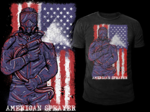 “AMERICAN  SPRAYER” Spray foam insulation design with the American flag | T-shirt Design by Falih A