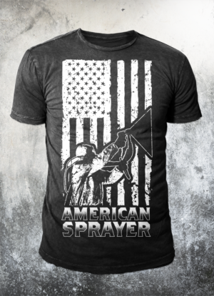 “AMERICAN  SPRAYER” Spray foam insulation design with the American flag | T-shirt Design by badpixelarts