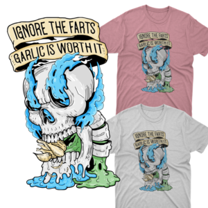 Tshirt design for foodies that love garlic but fart. | T-shirt Design by delegacydesign